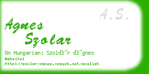 agnes szolar business card